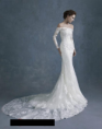 Off The Shoulder Mermaid Lace Wedding Dress With Sleeves